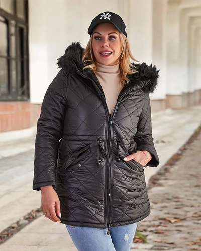 Royalfashion Veste matelassée pour femme en noir