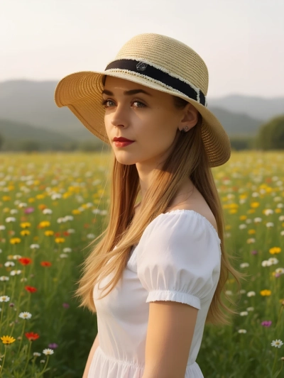 Royalfashion Chapeau de paille pour femme Sunny Meadow