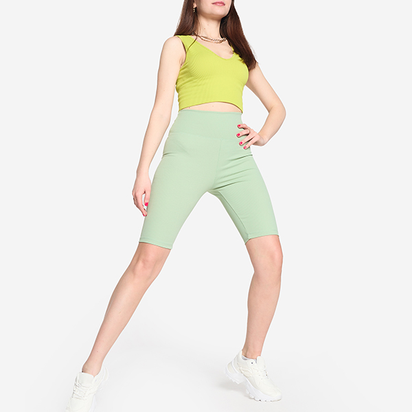 Legging vélo femme vert clair - Vêtements