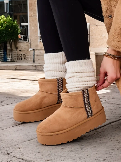 Royalfashion Bottes de neige courtes pour femmes Haluzi