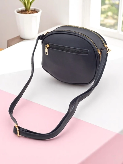 Royalfashion Petit sac à main rond pour femme en cuir écologique Riva Circle