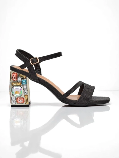Royalfashion Sandales brillantes pour femmes Crystal Charm