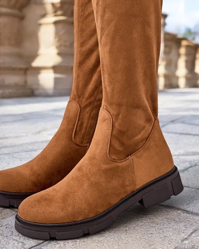 Royalfashion Bottes au genou pour femmes Robus
