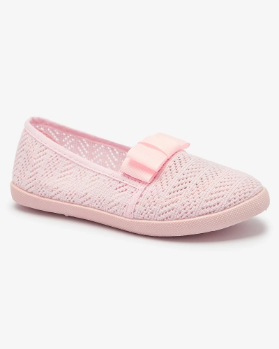 Baskets à nœuds pour filles en rose pâle Lolisa - Chaussures