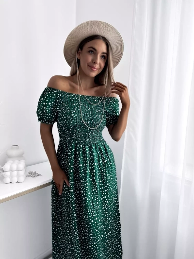 Robe longue pour femme en pois - Vêtements