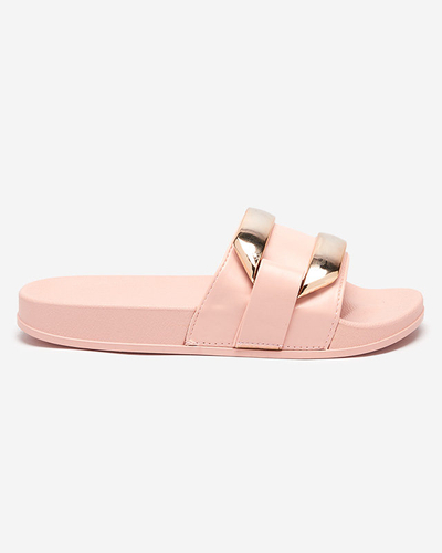 Chaussons femme rose avec ornement Serina doré - Footwear