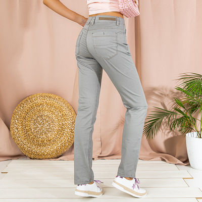 Pantalon droit gris pour femmes - Vêtements