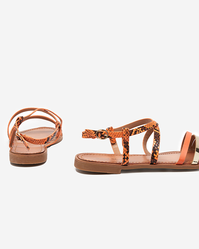 Orange sandales pour femmes à la peau de serpent Elione - Footwear