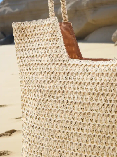 Royalfashion Grand sac en paille pour femmes été