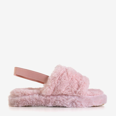 Chaussons en fourrure femme Fornaxa rose clair - Chaussures