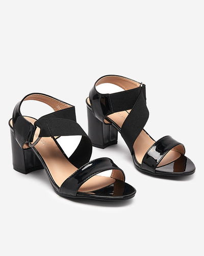 OUTLET Sandales vernies noires pour femme sur le post Wopala-Footwear