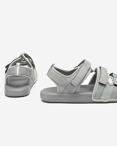 Sandales pour hommes gris clair avec velcro Crostal - Footwear