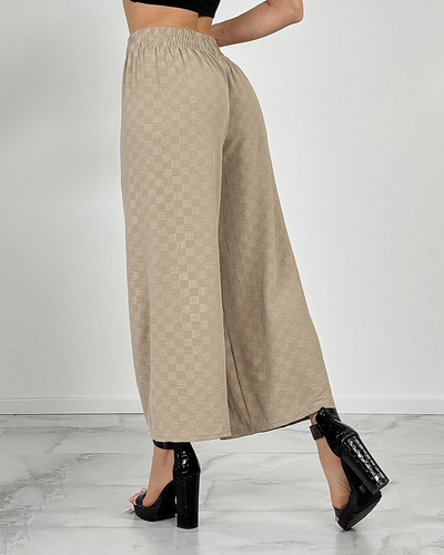 Royalfashion Pantalon large à carreaux pour femme