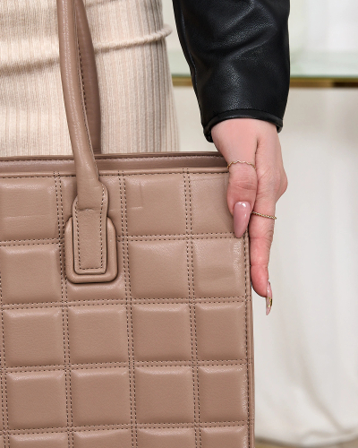 Royalfashion Marron Sac à main matelassé pour femme