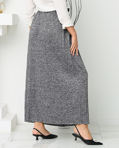 Jupe midi plissée pour femme avec boutons gris foncé - Footwear