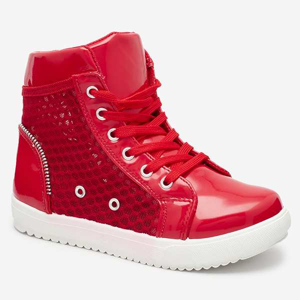 Baskets montantes rouges pour filles Borris- Footwear