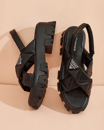 Royalfashion Sandales à plateforme en éco-cuir pour femme Artis