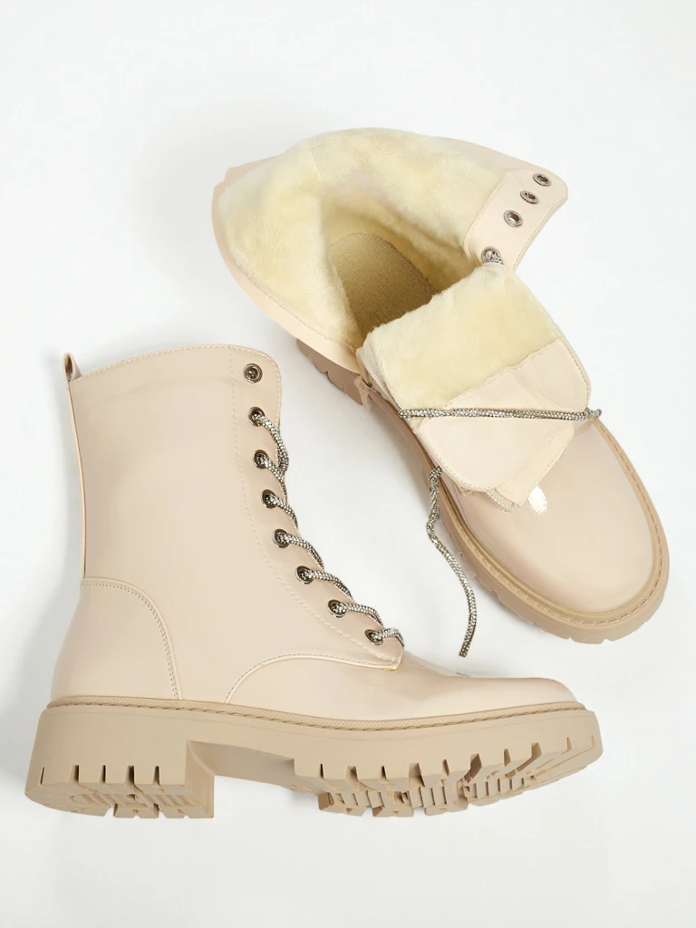 Bottines vernies à lacets pour femmes Fjorra