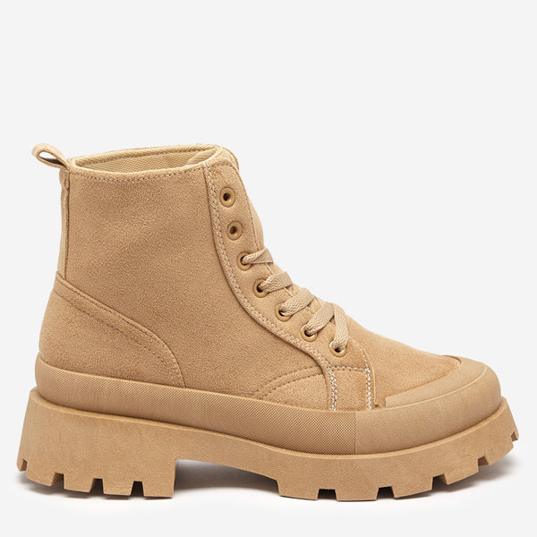 OUTLET Bottes pour femmes marron clair avec daim écologique Lolut - Footwear