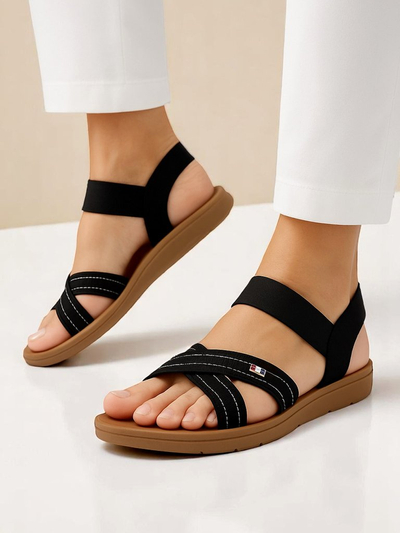Royalfashion Sandales pour femmes à élastique Zerefis