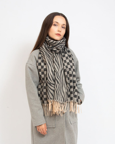 Royalfashion Echarpe légère à motifs pour femme en gris