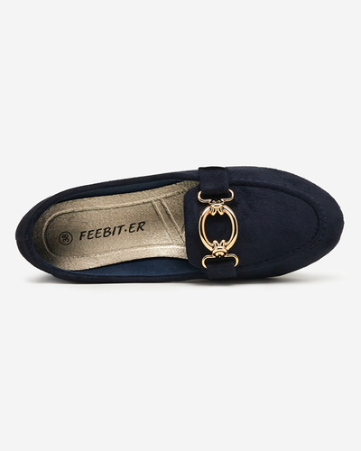 Mocassins en éco-daim bleu marine Brussi - Footwear