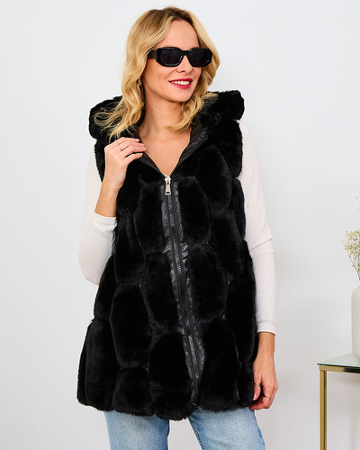 Royalfashion Gilet en fourrure artificielle pour femme en beige