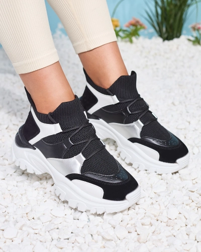 Baskets de sport blanches et noires pour femme Ziragga- Footwear