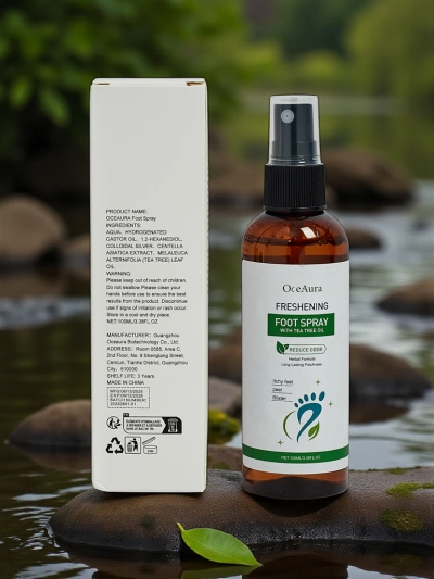 Spray rafraîchissant pour les pieds à l'huile d'arbre à thé