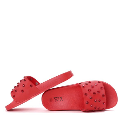 Tongs rouges avec cristaux Retana - Chaussures 1