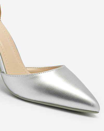 Escarpins à talon argentés pour femmes Alaudia- Footwear