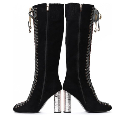 Bottes noires à lacets tressés Kira - Footwear