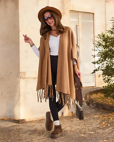 Royalfashion Poncho pour femme