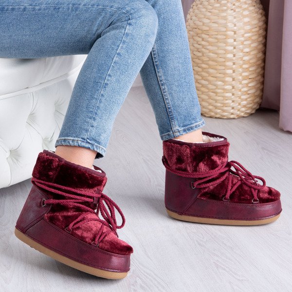 Bottes de neige à plateforme bordeaux - Chaussures