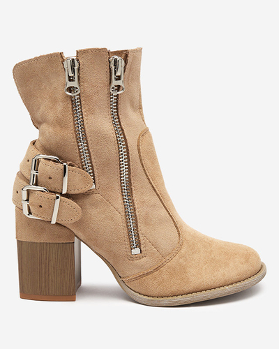 Bottes marron clair pour femmes sur le poteau Ferrgo- Footwear