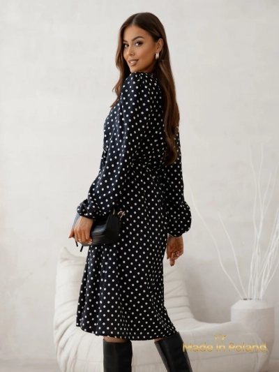 Robe midi pour femmes à pois Midnight Bloom