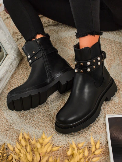 Bottines montantes pour femmes en cuir écologique Pearl Mist