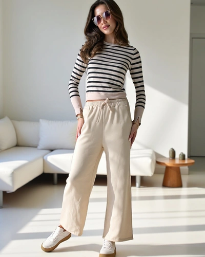 Royalfashion Pantalons de survêtement larges pour femmes