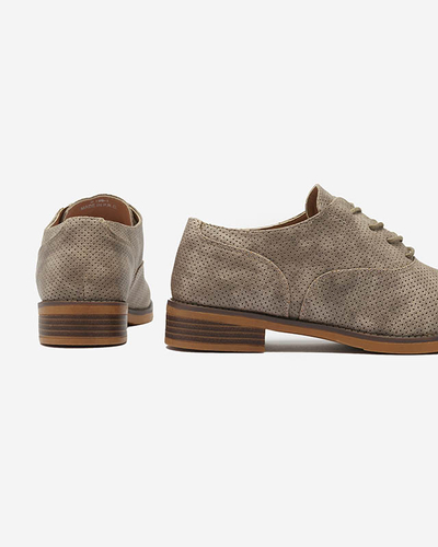 OUTLET Demi-pointes ajourées pour femme en kaki Azedvi - Chaussures