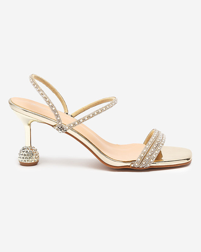 Pantoufles laquées or à talons bas Lakopi - Footwear