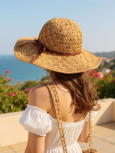 Chapeau de paille pour femme Royalfashion Bow Belle