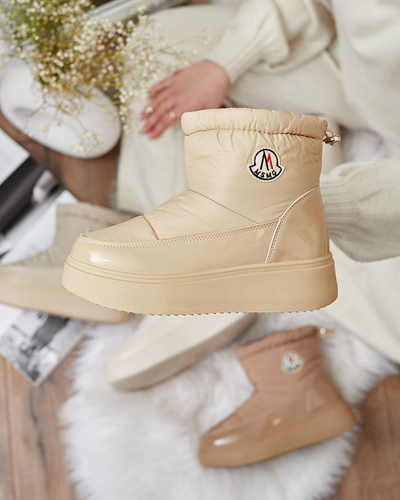 Royalfashion Bottes de neige à enfiler pour femme de couleur beige Ademra