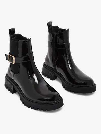 Bottines vernies pour femmes en cuir écologique Calivi
