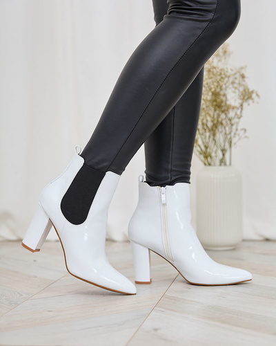 Royalfashion Bottes à talon aiguille Lady Jeny pour femme en blanc