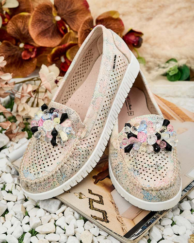 Royalfashion Mocassins ajourés perlés pour femme Nasfali