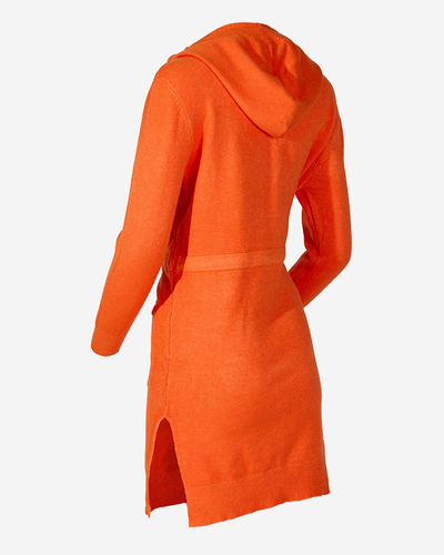 Tunique chandail à capuchon pour femme orange - Vêtements