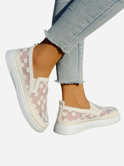 Mocassins pour femmes Royalfashion en maille avec fleurs Emzos