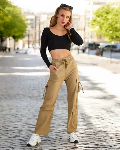 Royalfashion Pantalon de combat en tissu pour femme