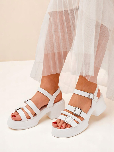 Sandales à talon bloc bas pour femmes Royalfashion Otteze