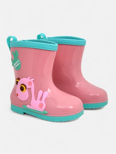 Royalfashion bottes de pluie pour enfants avec des patchs Good Time